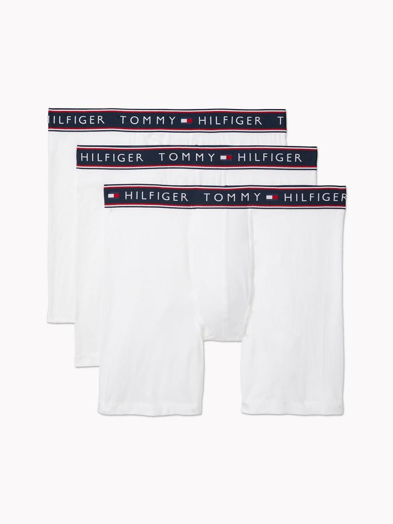 Férfi Tommy Hilfiger Stretch cotton boxer brief 3pk Boxer Briefs Fehér | HU 1389AHK